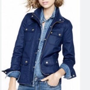 J. Crew navy blue relaxed boyfriend field jacket